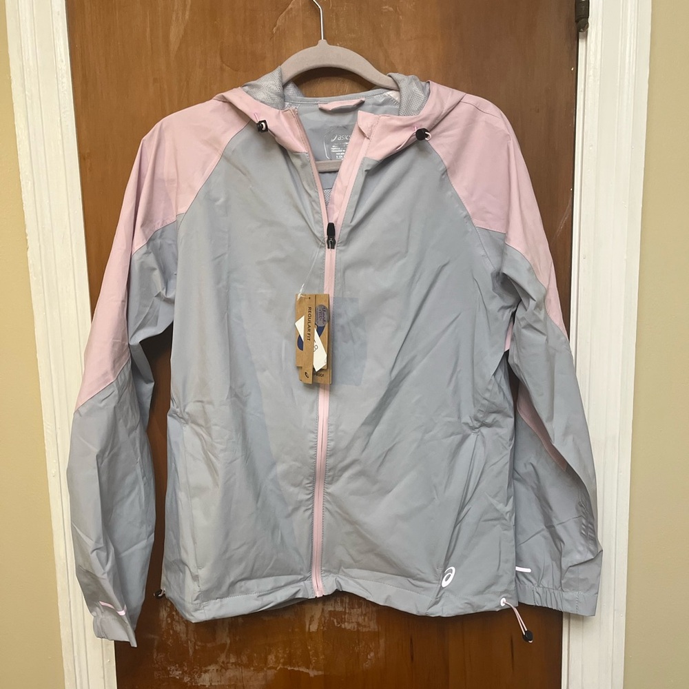 🆕. Asics Light Gray and Soft Pink Jacket Size S